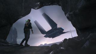 Cal se tient vers la sortie d'une grotte et voir au loin un vaisseau de l'Empire décoller.